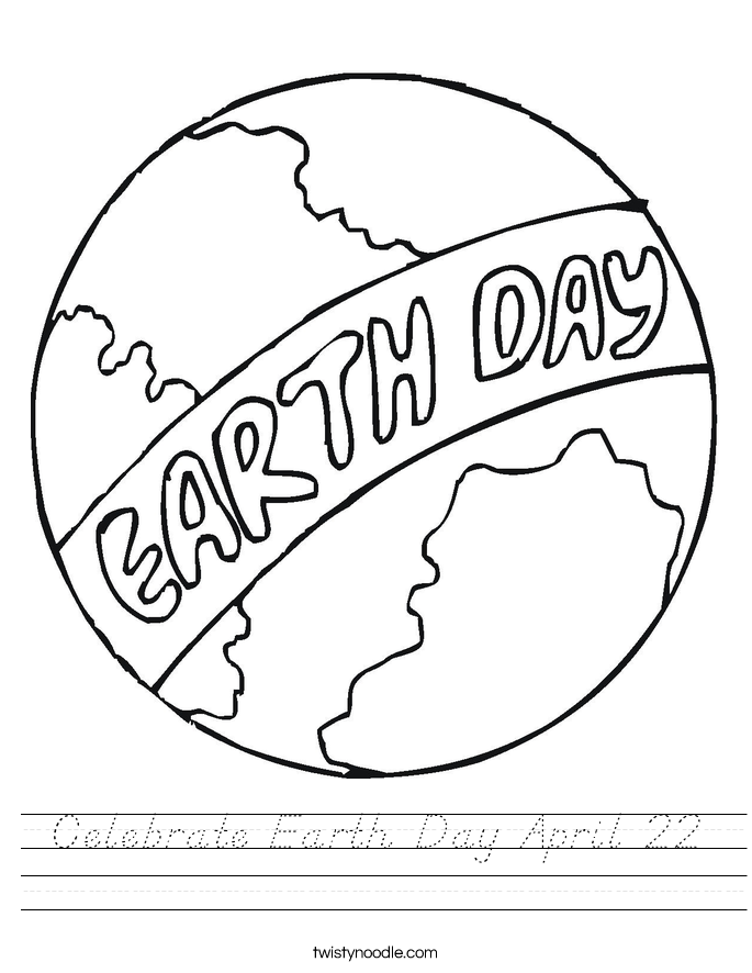 Celebrate Earth Day April 22 Worksheet