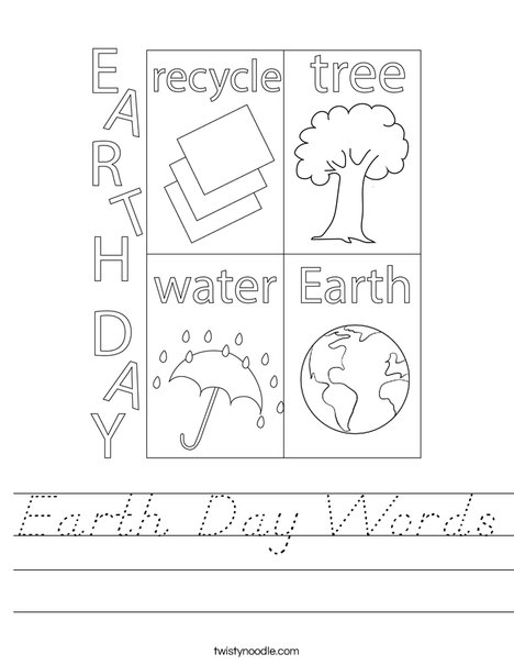 Earth Day Words Worksheet