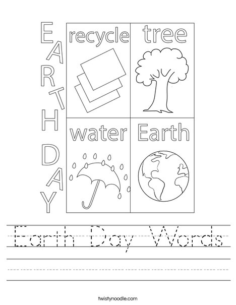 Earth Day Words Worksheet