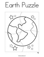 Earth Puzzle Coloring Page