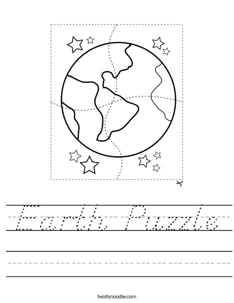 Earth Puzzle Worksheet