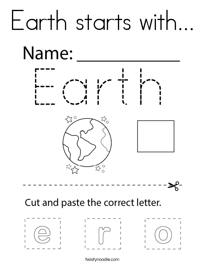 Earth starts with... Coloring Page