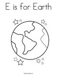 E is for Earth Coloring Page