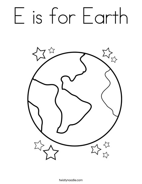 Earth with Stars Coloring Page