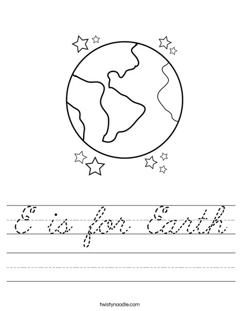 Earth with Stars Worksheet