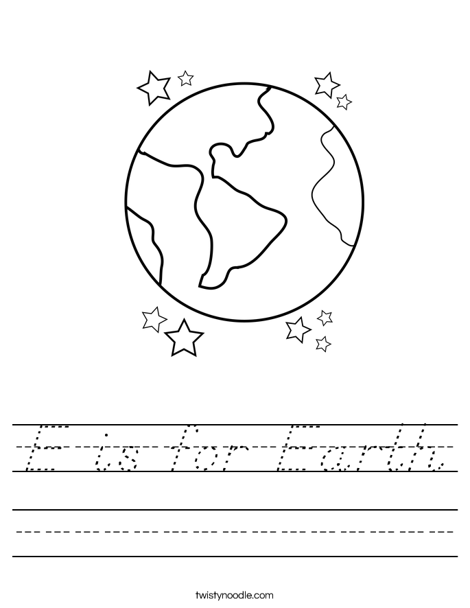 E is for Earth Worksheet