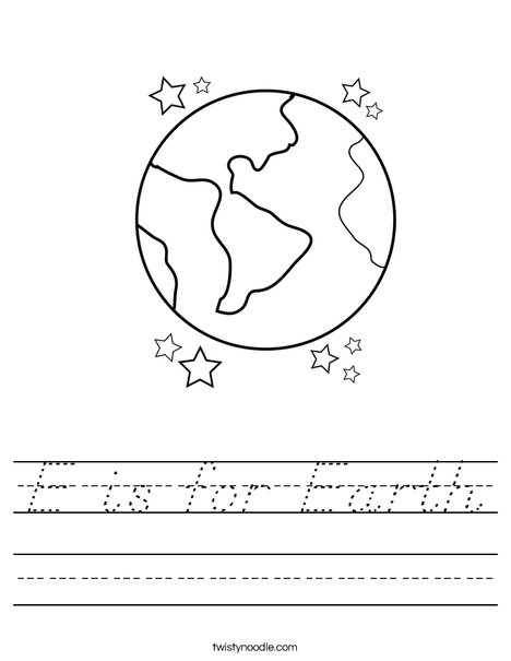 Earth with Stars Worksheet