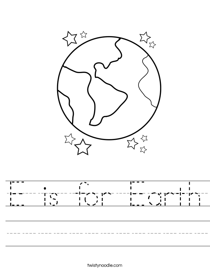 E is for Earth Worksheet