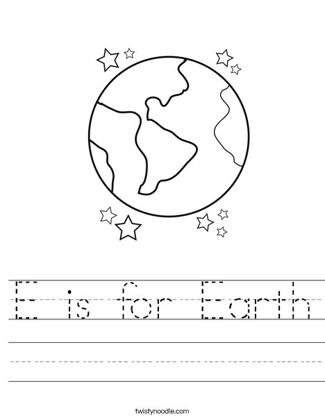 Earth with Stars Worksheet