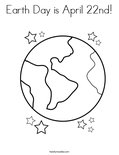 Earth Day is April 22nd! Coloring Page