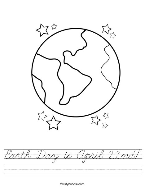 Earth with Stars Worksheet