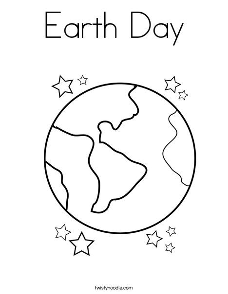 Earth with Stars Coloring Page