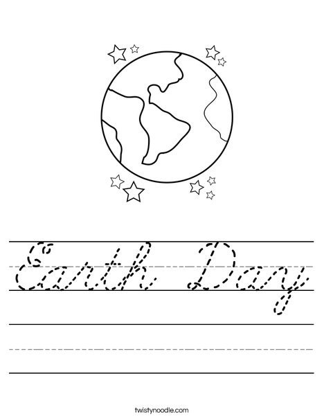 Earth with Stars Worksheet