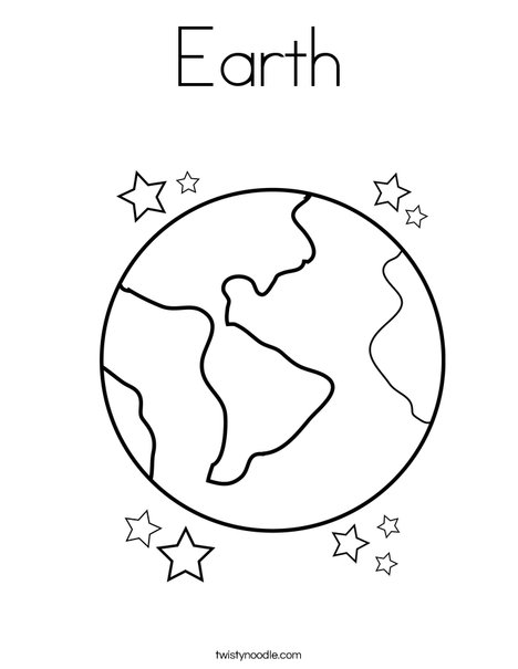 Earth with Stars Coloring Page