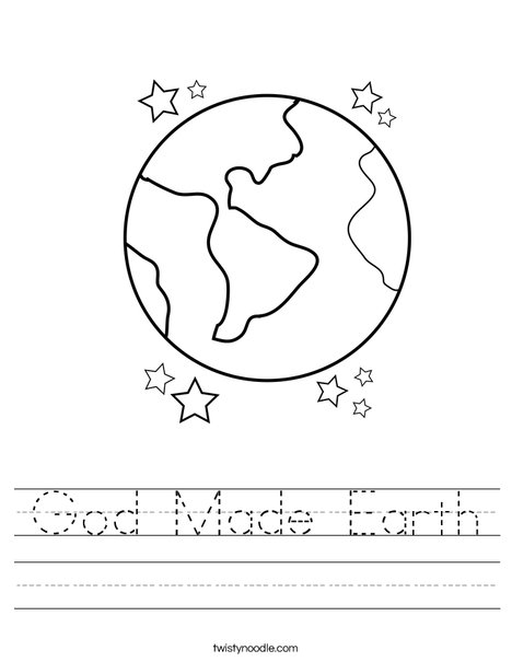 Earth with Stars Worksheet