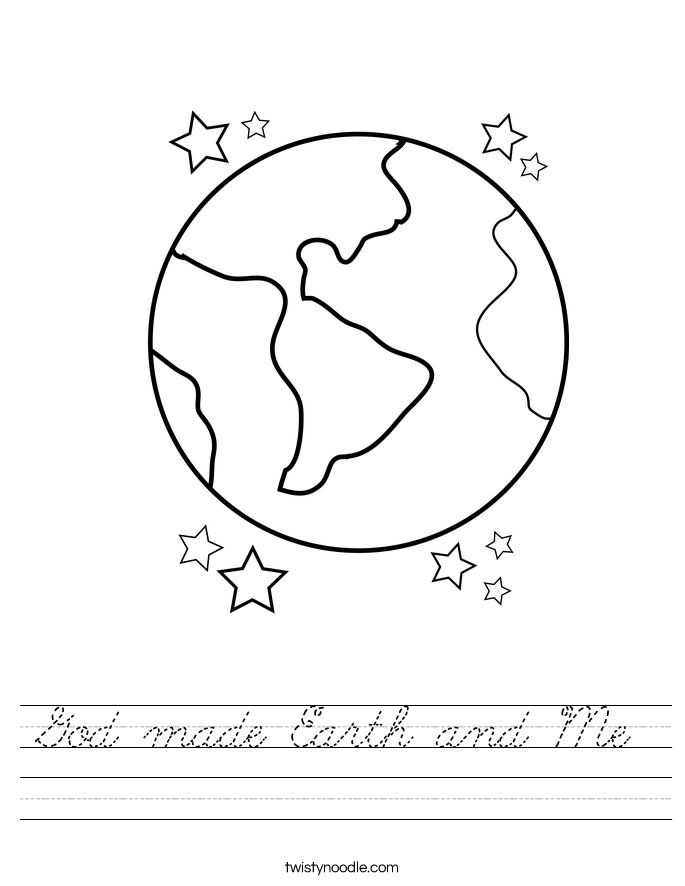 God made Earth and Me Worksheet