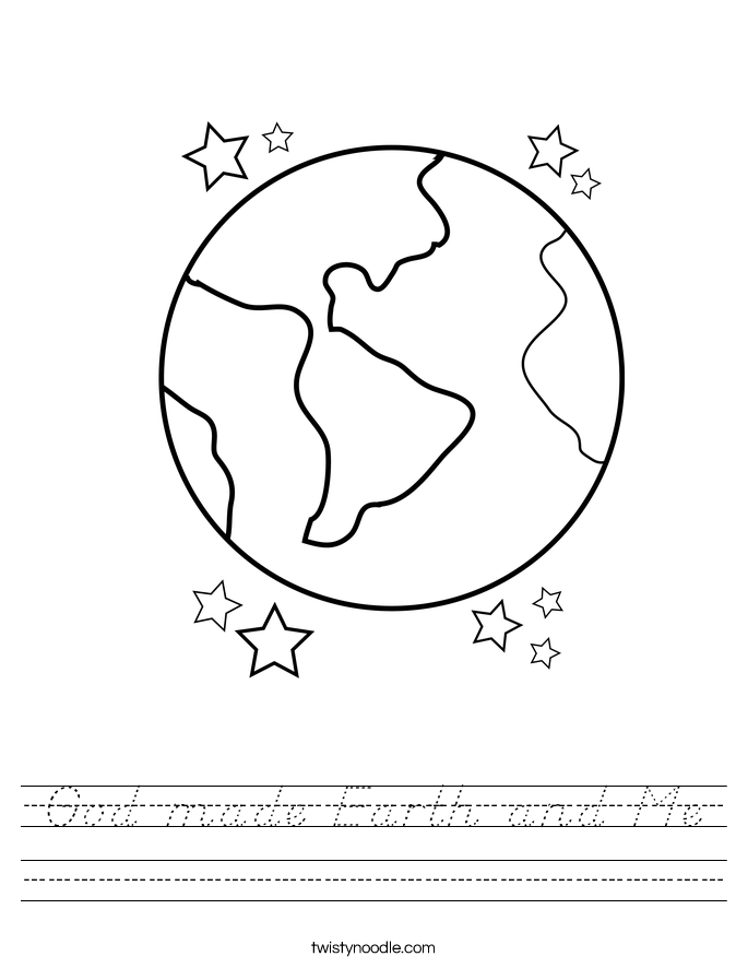 God made Earth and Me Worksheet