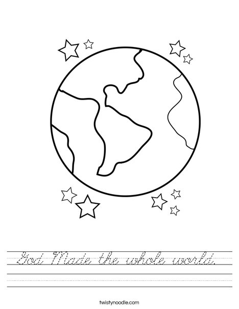 Earth with Stars Worksheet