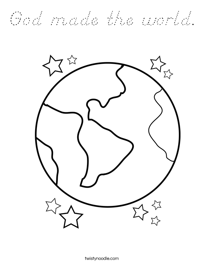 God made the world. Coloring Page