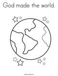 God made the world. Coloring Page