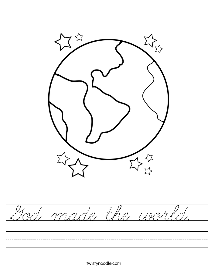 God made the world. Worksheet
