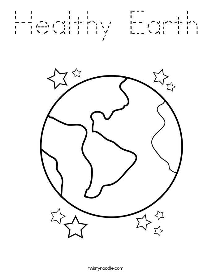 Healthy Earth Coloring Page