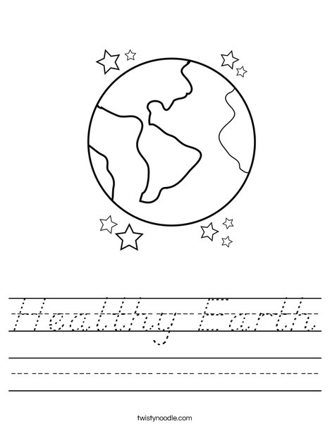 Earth with Stars Worksheet