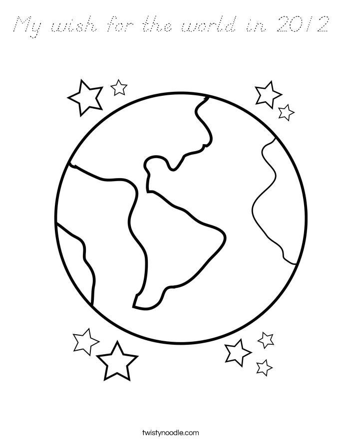 My wish for the world in 2012 Coloring Page