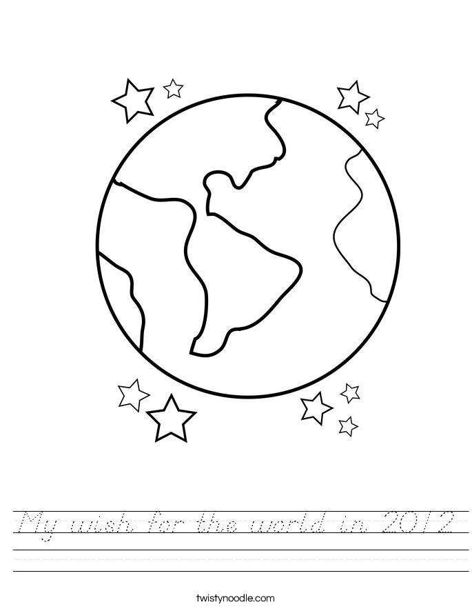 My wish for the world in 2012 Worksheet