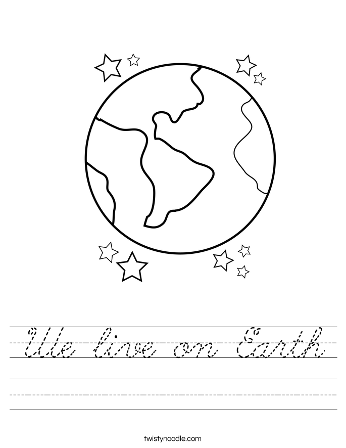 We live on Earth Worksheet
