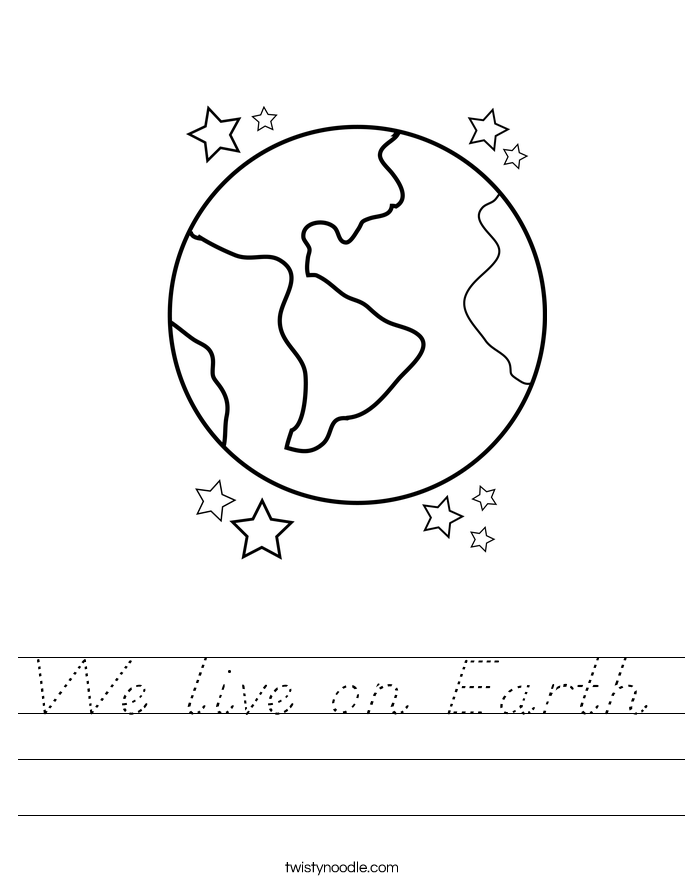 We live on Earth Worksheet