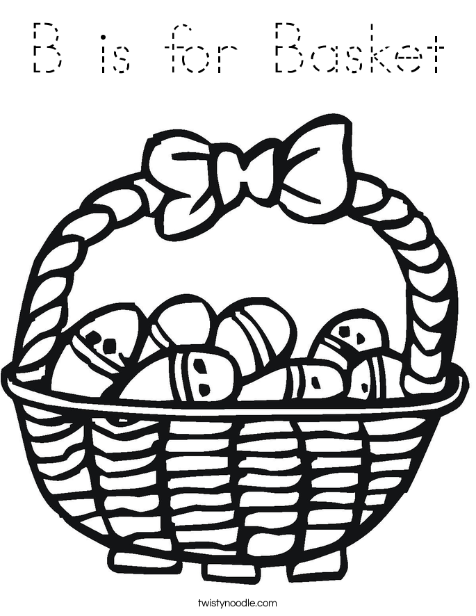 B is for Basket Coloring Page