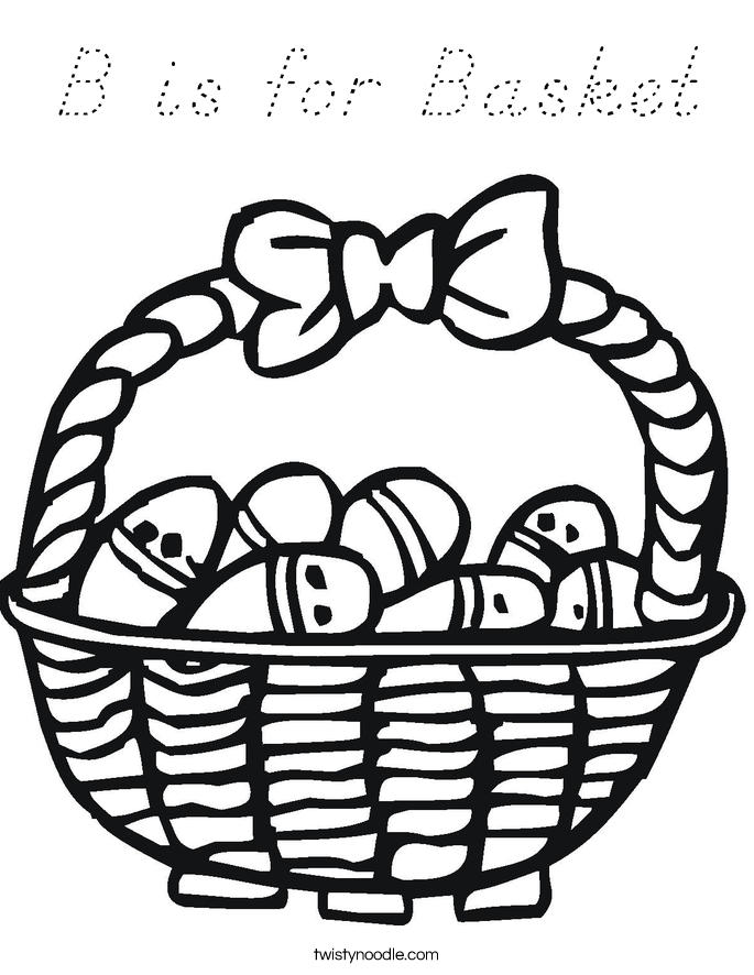 B is for Basket Coloring Page