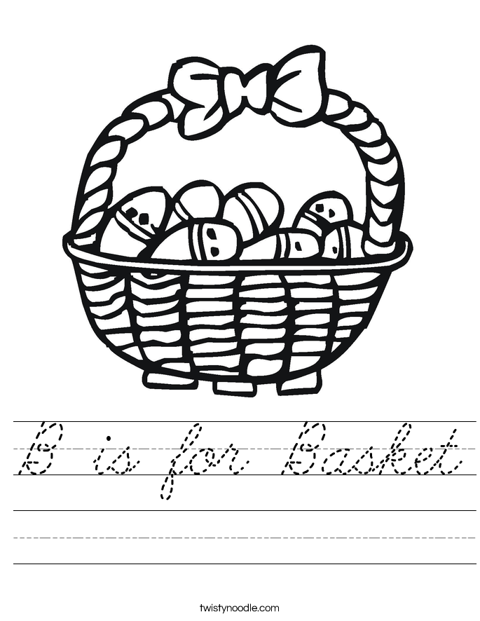 B is for Basket Worksheet