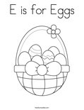 E is for Eggs Coloring Page