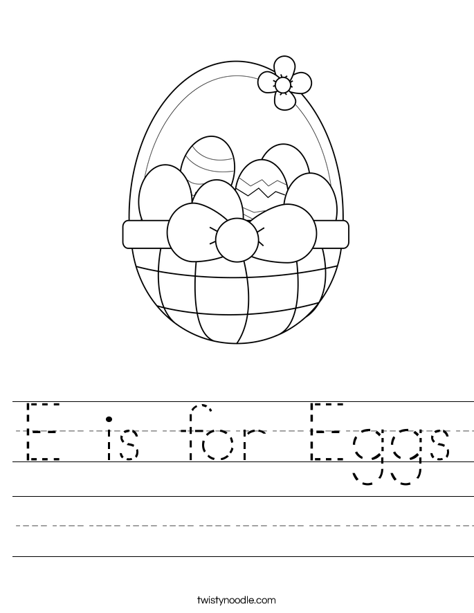 E is for Eggs Worksheet