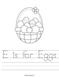 E is for Eggs Worksheet