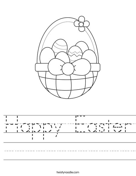 Happy Easter Worksheet - Twisty Noodle