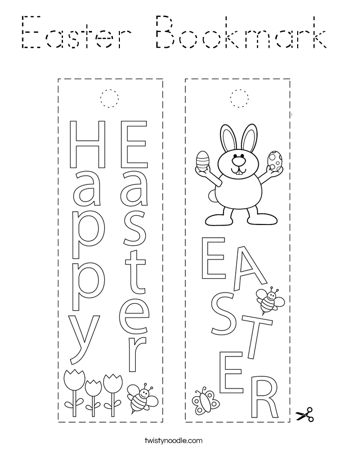 Easter Bookmark Coloring Page
