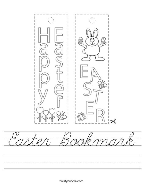 Easter Bookmark Worksheet