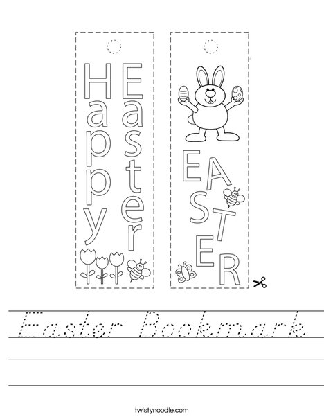 Easter Bookmark Worksheet