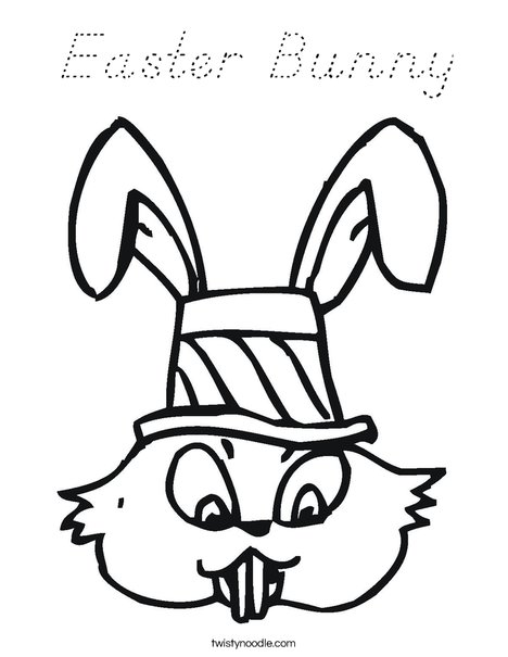 Easter Bunny with Hat Coloring Page