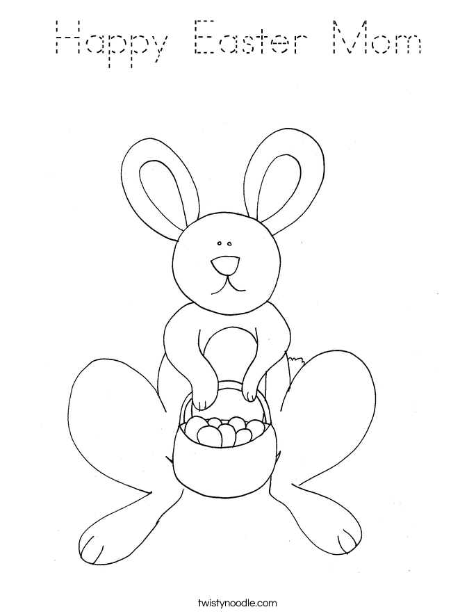  Happy Easter Mom  Coloring Page