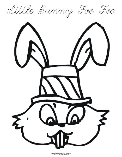 Easter Bunny with Hat Coloring Page