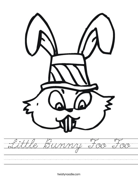 Easter Bunny with Hat Worksheet