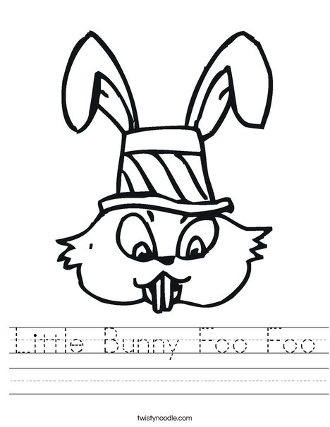 Easter Bunny with Hat Worksheet