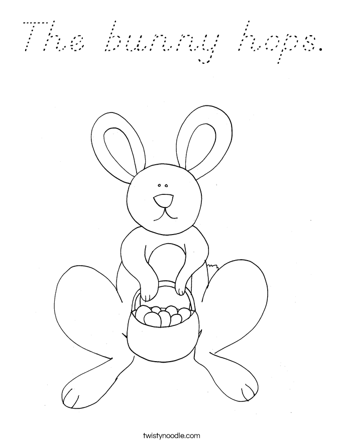 The bunny hops. Coloring Page