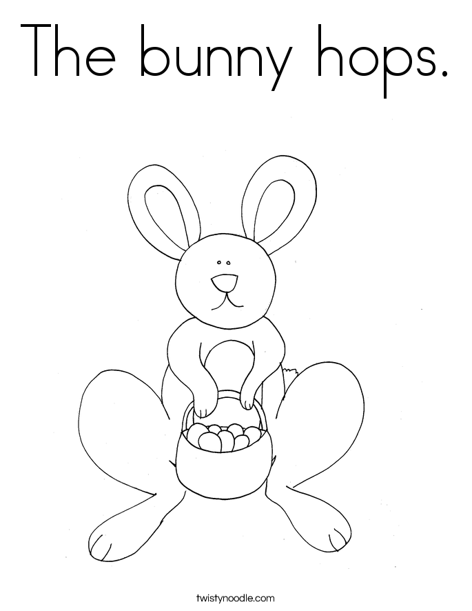 The bunny hops. Coloring Page