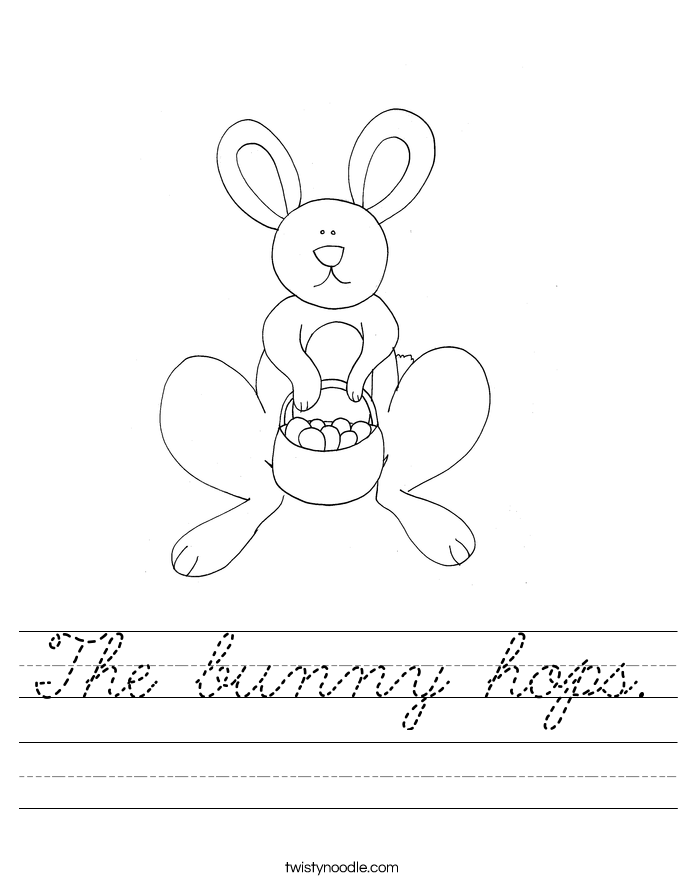 The bunny hops. Worksheet