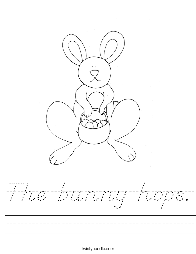 The bunny hops. Worksheet